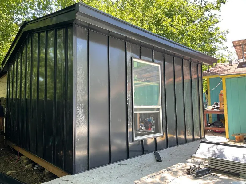 Black standing seam metal wall panels for Metal Roof Installation in Greece